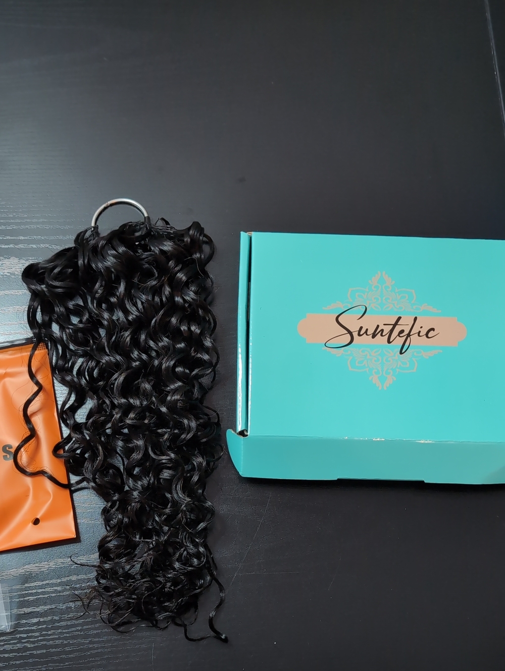 18.5 In 50 G Water Wave Human Hair Feather Crochet Bundle 1B Natural Black